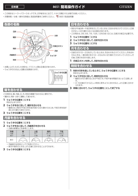 citizen シチズンウオッチ8650～8659